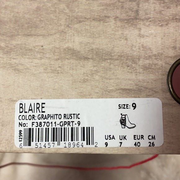 Bed Stu Blaire Graphito Rustic Sz 9 - Picture 5 of 5